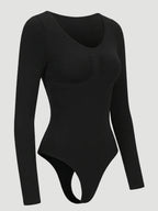 Long Sleeve Sculpt Thong Shapewear Bodysuit
