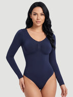 Long Sleeve Sculpt Thong Shapewear Bodysuit