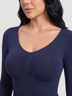 Long Sleeve Sculpt Thong Shapewear Bodysuit