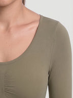 Long Sleeve Sculpt Thong Shapewear Bodysuit