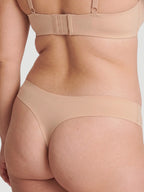 Mid Waist Seamless Bonded Thong Underwear