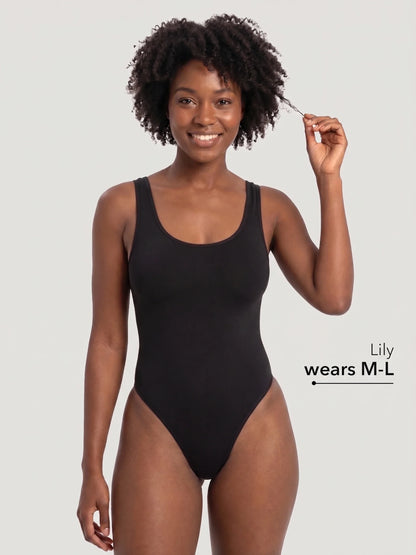 Scoop Neck Bodysuit Shaping Thong