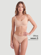 Mid Waist Seamless Bonded Bikini Underwear