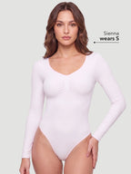 Long Sleeve Sculpt Thong Shapewear Bodysuit